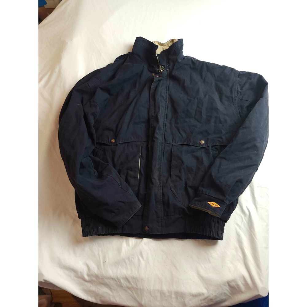 Winner Mate Jacket Mens Large Black Full Zip Texacote Hooded Windbreaker Outdoor